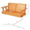 Costway Porch Swing Wood Outdoor Patio Hanging Bench Chair for Garden Backyard White/orange